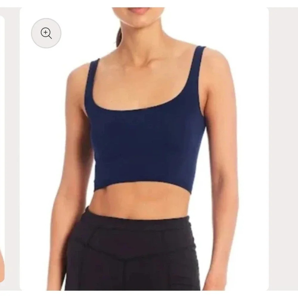 Free People Scoop Neck Crop, Navy, NWT, M/L